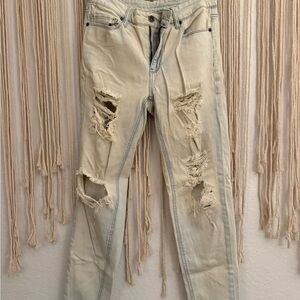 Empyre Distressed Light Tan Boyfriend Jeans